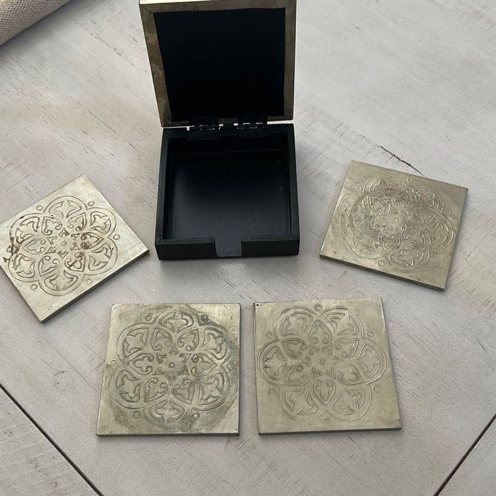 Pier 1 Silver Coaster Set - Picture 3 of 4